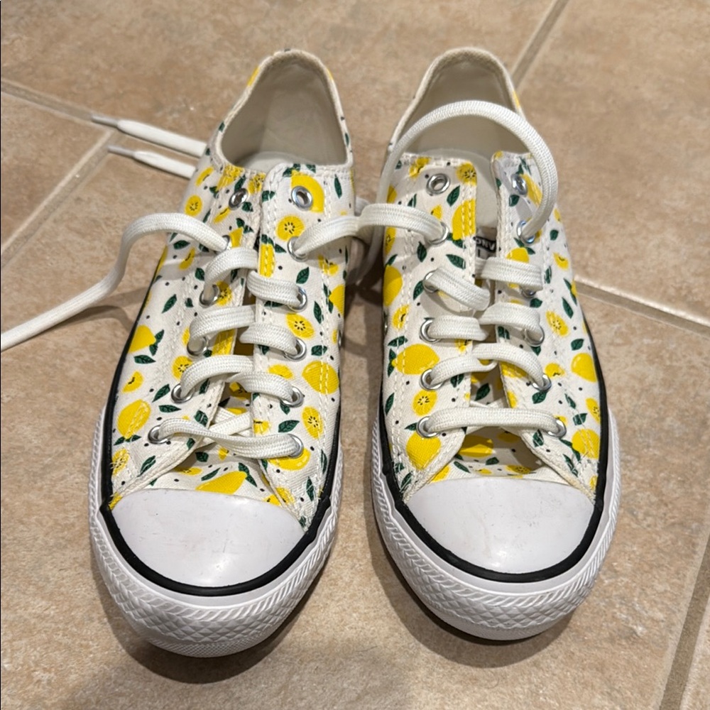 Lemon Print Canvas Shoes